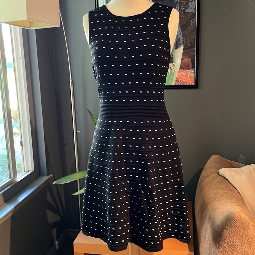 Ann Taylor dress, black with one dots - Picture 1 of 9